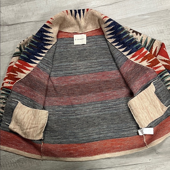 Lucky Brand Aztec Patterned Shawl Collar Sweater XS - Picture 10 of 11